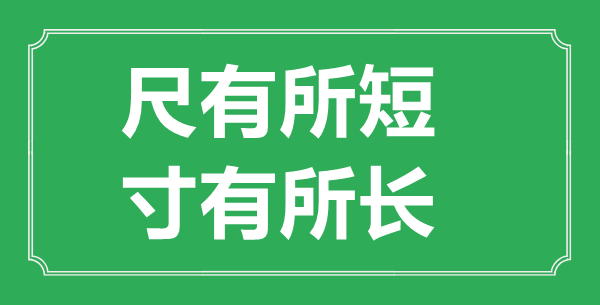 “尺有所短，寸有所長”的意思出處及全文賞析