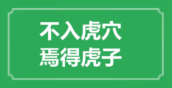“不入虎穴,焉得虎子”的意思出處及全文賞析