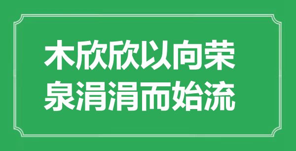 “木欣欣以向榮，泉涓涓而始流”的意思出處及全文賞析