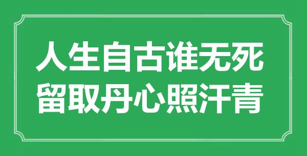 “人生自古誰無死，留取丹心照汗青”是什么意思,出處是哪里