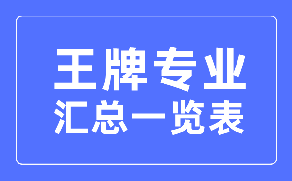 2023年各高校王牌專業(yè)匯總,重點大學(xué)王牌專業(yè)一覽表