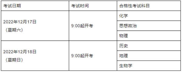 2023年上海各科會考時(shí)間安排一覽表