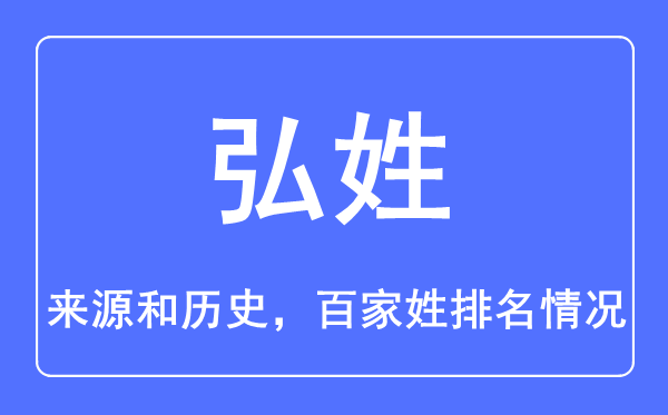 弘姓的來(lái)源和歷史,弘姓在百家姓排名第幾？