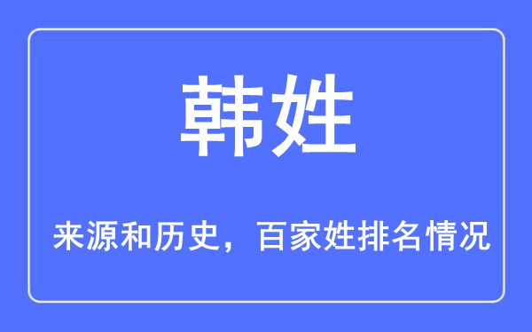 韓姓的來源黃歷史,韓姓在百家姓排名第幾?