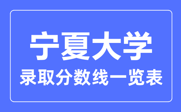 2023年高考多少分能上寧夏大學(xué)？附各省錄取分?jǐn)?shù)線