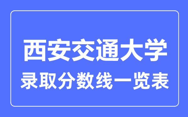 2023年高考多少分能上西安交通大學？附各省錄取分數(shù)線