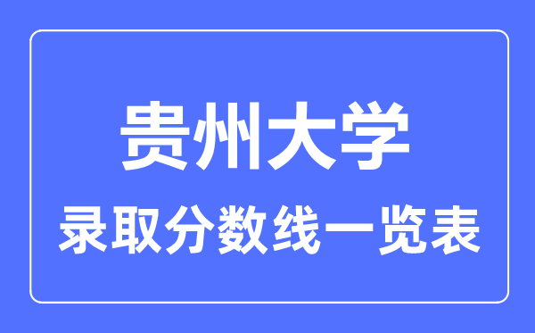 2023年高考多少分能上貴州大學？附各省錄取分數(shù)線