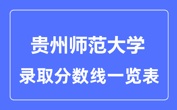 2023年高考多少分能上貴州師范大學(xué)？附各省錄取分?jǐn)?shù)線
