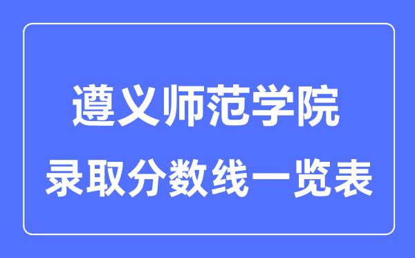 2023年高考多少分能上遵義師范學院？附各省錄取分數(shù)線