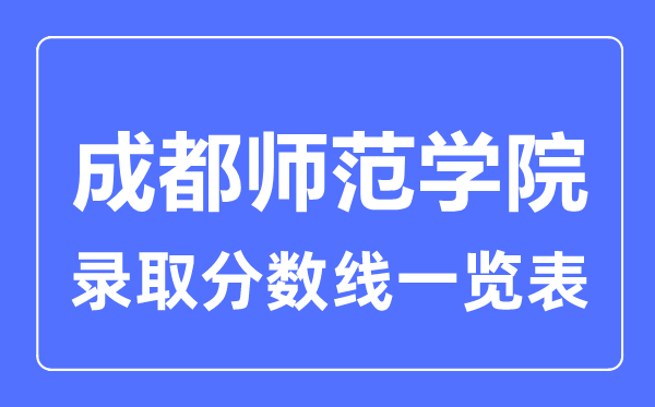 2023年高考多少分能上成都師范學(xué)院？附各省錄取分?jǐn)?shù)線