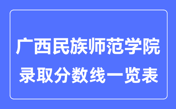 2023年高考多少分能上廣西民族師范學(xué)院？附各省錄取分?jǐn)?shù)線