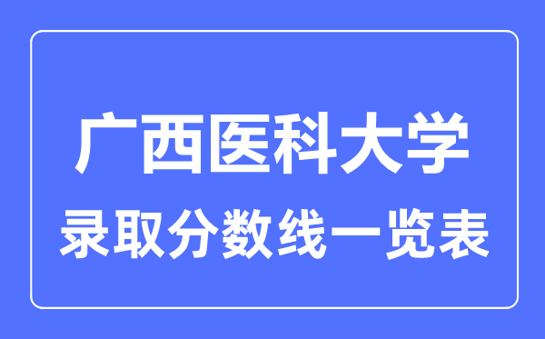 2023年高考多少分能上廣西醫(yī)科大學(xué)？附各省錄取分?jǐn)?shù)線