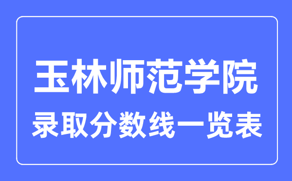 2023年高考多少分能上玉林師范學(xué)院？附各省錄取分?jǐn)?shù)線