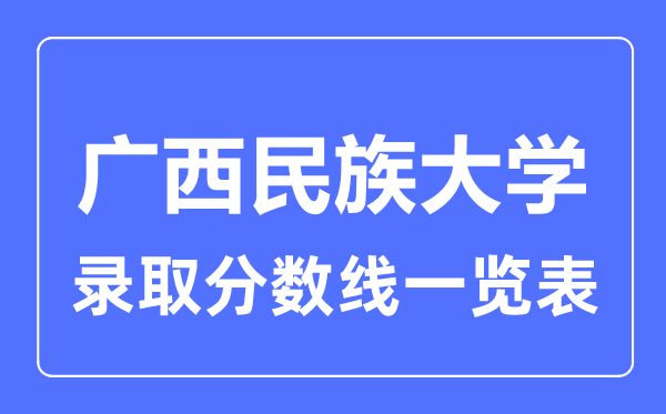 2023年高考多少分能上廣西民族大學(xué)？附各省錄取分?jǐn)?shù)線