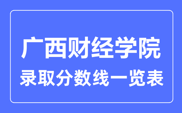 2023年高考多少分能上廣西財(cái)經(jīng)學(xué)院？附各省錄取分?jǐn)?shù)線