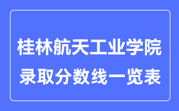 2023年高考多少分能上桂林航天工業(yè)學(xué)院？附各省錄取分?jǐn)?shù)線
