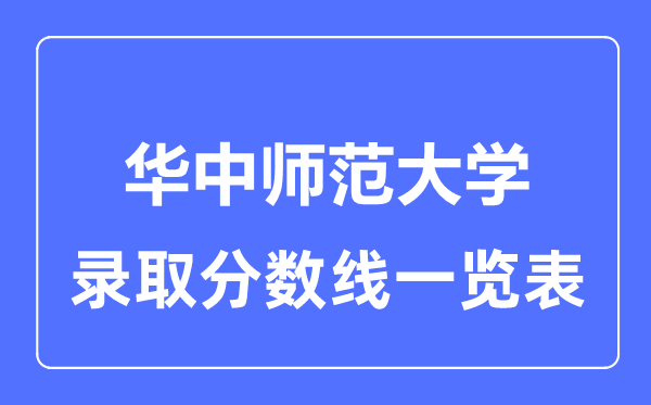2023年高考多少分能上華中師范大學(xué)？附各省錄取分?jǐn)?shù)線
