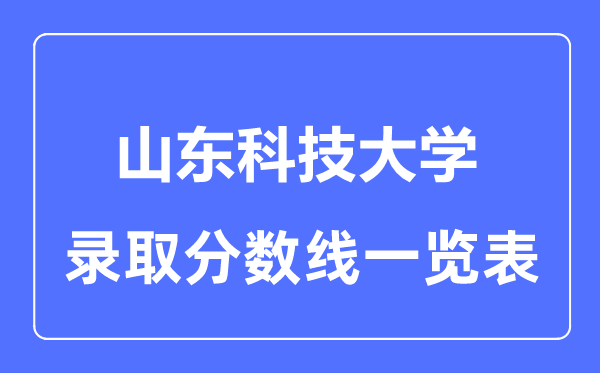 2023年高考多少分能上山東科技大學(xué)？附各省錄取分?jǐn)?shù)線