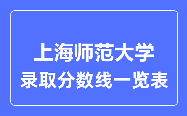 2023年高考多少分能上上海師范大學(xué)？附各省錄取分?jǐn)?shù)線