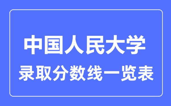 2023年高考多少分能上中國人民大學(xué)？附各省錄取分數(shù)線