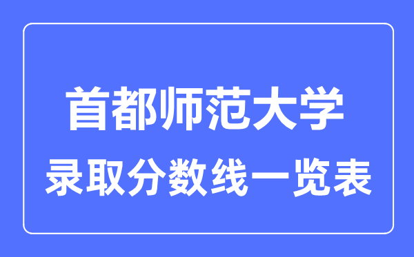 2023年高考多少分能上首都師范大學(xué)？附各省錄取分數(shù)線