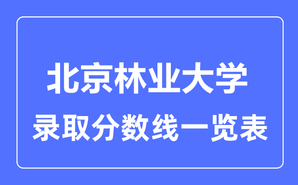 2023年高考多少分能上北京林業(yè)大學？附各省錄取分數(shù)線