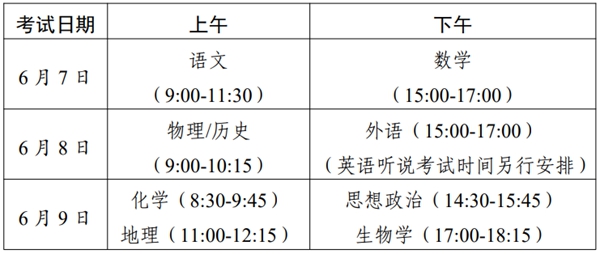2023年廣東高考時(shí)間安排,廣東高考各科目具體時(shí)間安排表