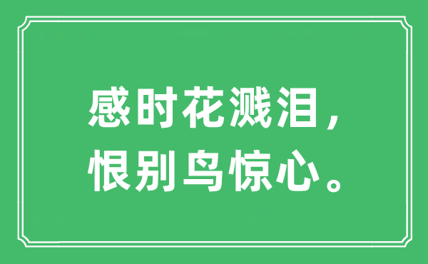 “感時(shí)花濺淚，恨別鳥驚心”是什么意思,出處及原文翻譯