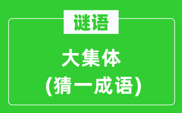 謎語:大集體(猜一成語)