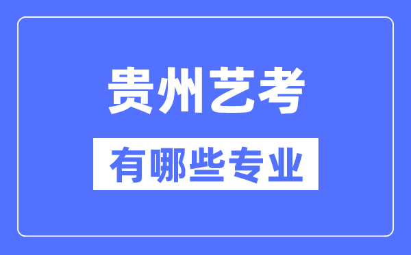 貴州藝考有哪些專業(yè),貴州藝術(shù)統(tǒng)考選什么專業(yè)？