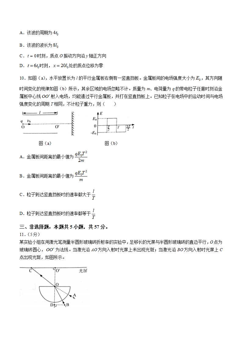 新高考2024七省聯(lián)考物理試卷及答案解析