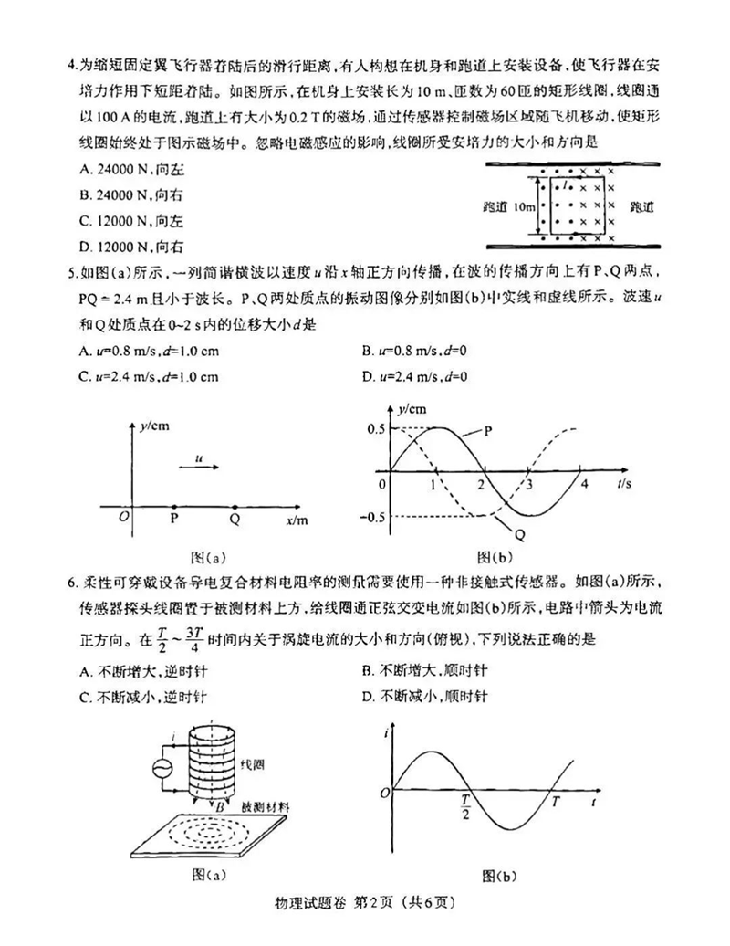新高考2024七省聯(lián)考物理試卷及答案解析