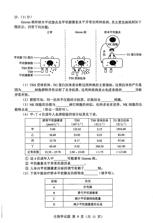 新高考2024七省聯(lián)考生物試卷及答案解析