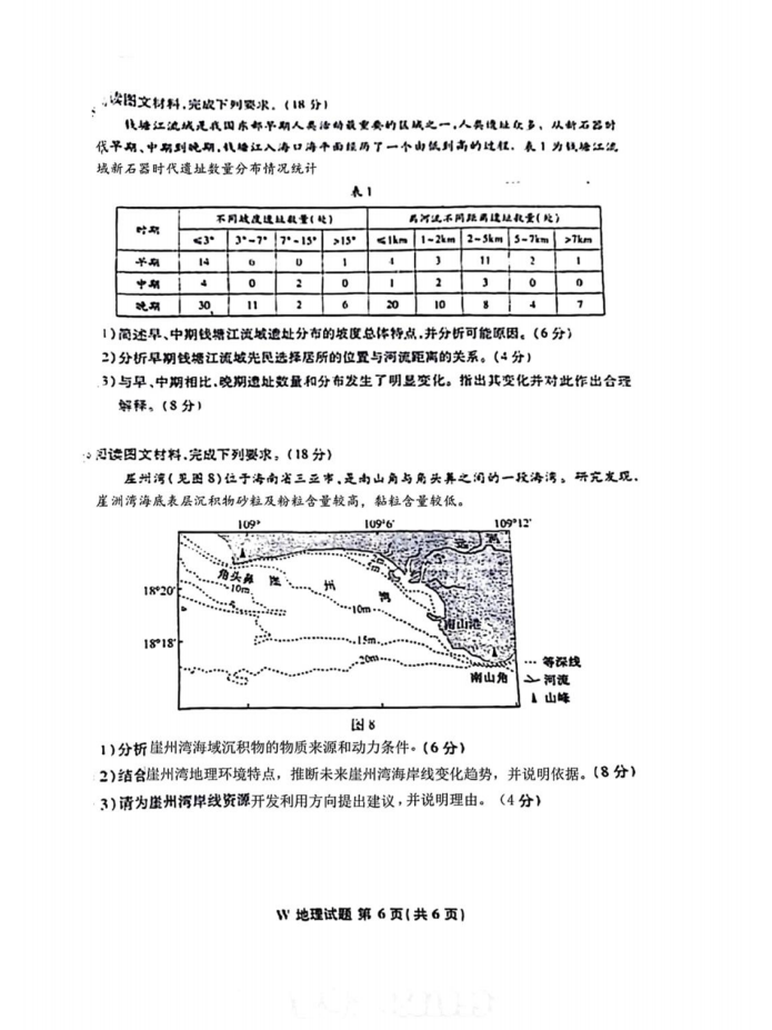新高考2024九省聯(lián)考地理試卷及答案解析