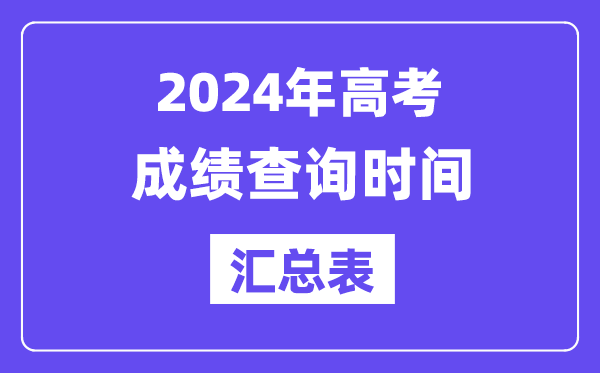 2024年全國(guó)各地高考成績(jī)查詢時(shí)間匯總表(完整版)