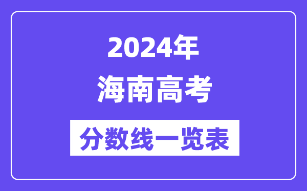 2024年海南高考分數(shù)線一覽表（含一本,二本,?？品謹?shù)線）