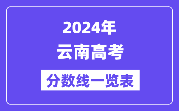 2024年云南高考分數(shù)線一覽表（含一本,二本,?？品謹?shù)線）