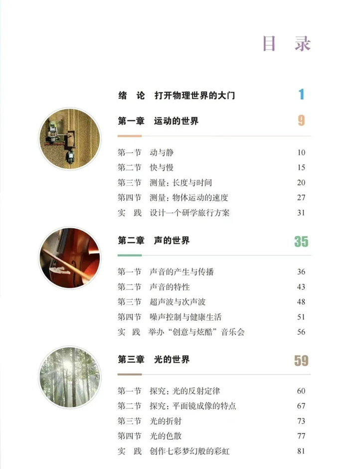 2024年秋滬科版八年級(jí)物理新教材有哪些改動(dòng)變化（附新課本目錄）
