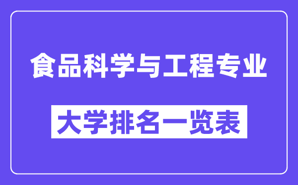 全國食品科學(xué)與工程專業(yè)大學(xué)排名一覽表（最新排行榜）