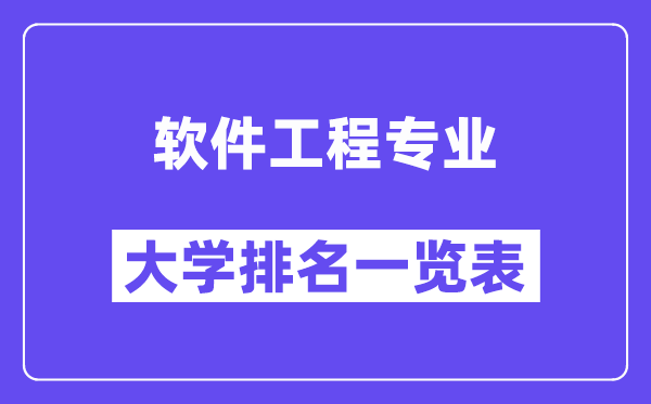 全國軟件工程專業(yè)大學排名一覽表（最新排行榜）