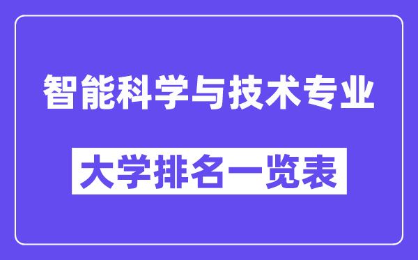 全國智能科學(xué)與技術(shù)專業(yè)大學(xué)排名一覽表(最新排行榜)