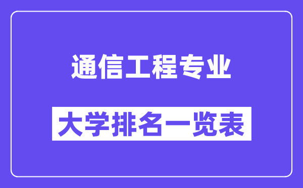 全國(guó)通信工程專(zhuān)業(yè)大學(xué)排名一覽表(最新排行榜)
