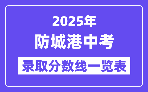 2025年防城港中考各高中錄取分?jǐn)?shù)線(xiàn)一覽表