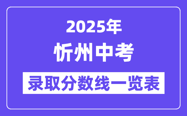 2025年忻州中考各高中錄取分?jǐn)?shù)線(xiàn)一覽表