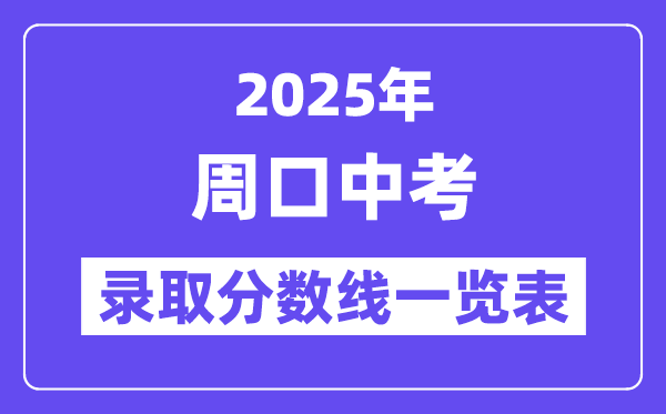 2025年周口中考各高中錄取分?jǐn)?shù)線一覽表