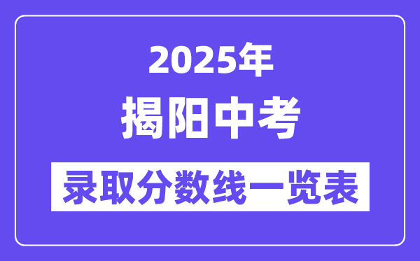 2025年揭陽(yáng)中考各高中錄取分?jǐn)?shù)線一覽表