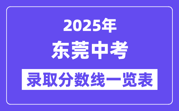 2025年東莞中考各高中錄取分數(shù)線一覽表