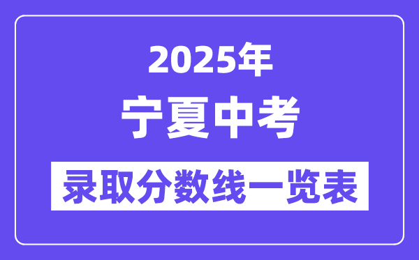 2025年寧夏中考錄取分?jǐn)?shù)線一覽表,中考多少分能上高中？