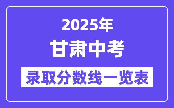 2025年甘肅中考錄取分?jǐn)?shù)線一覽表,中考多少分能上高中？
