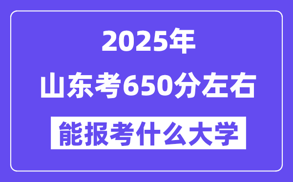 2025年山東考650分左右能報考上什么大學(xué)?附位次排名對照表